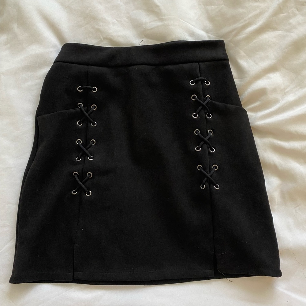 Black mini skirt